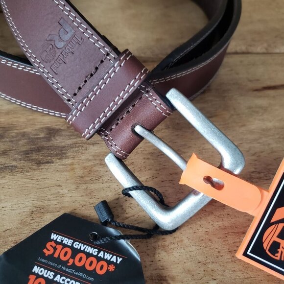 NWT TIMBERLAND PRO Mens Brown Leather Jeans Boot Work Belt Contrast Stitching 40 - Picture 3 of 8